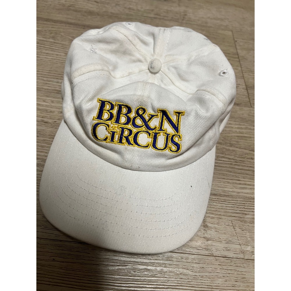 BB&N Circus White Baseball Cap Hat Mens Adjustable Vintage Ringling Bros 90s - Picture 7 of 8